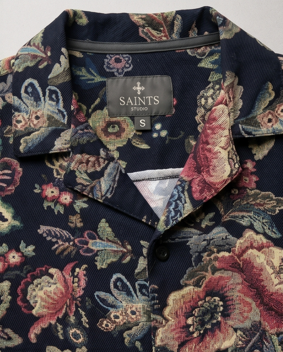 Men’s Floral Print Short Sleeve Button-Down Shirt