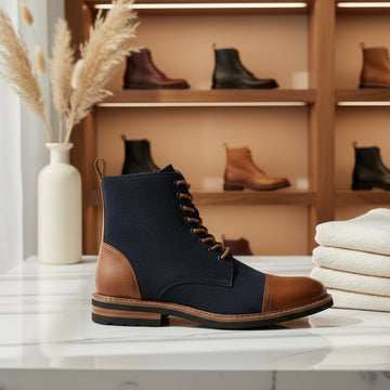 Two-toned classic lightweight cap toe boots