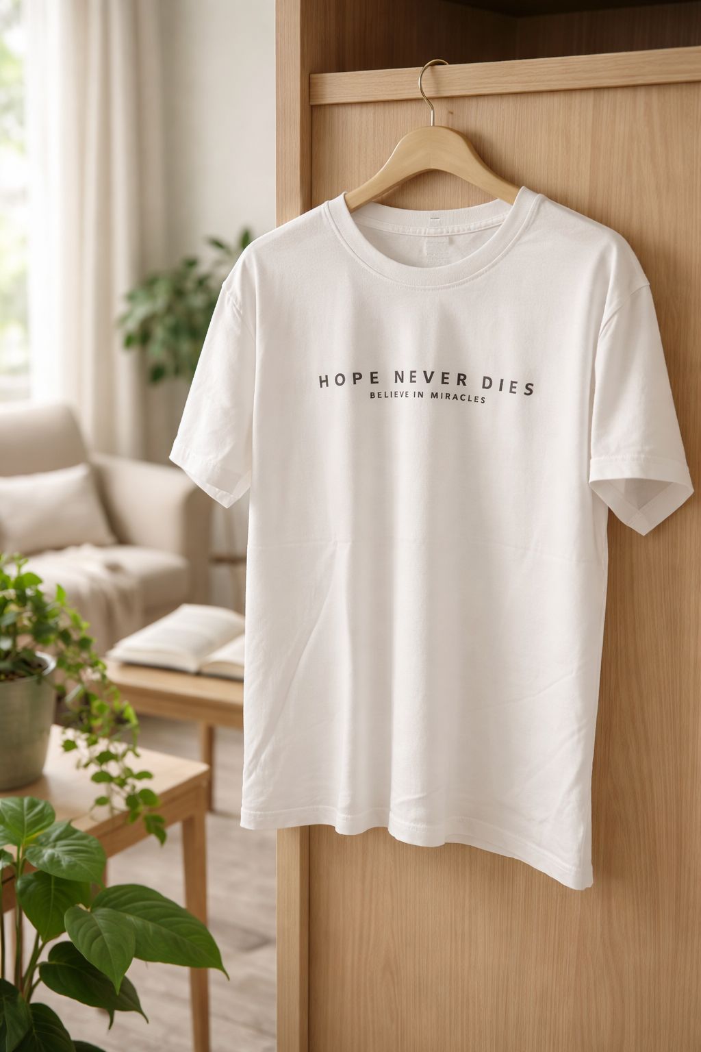 Men’s Blue Graphic T-Shirt – “Hope Never Dies” Premium Tee