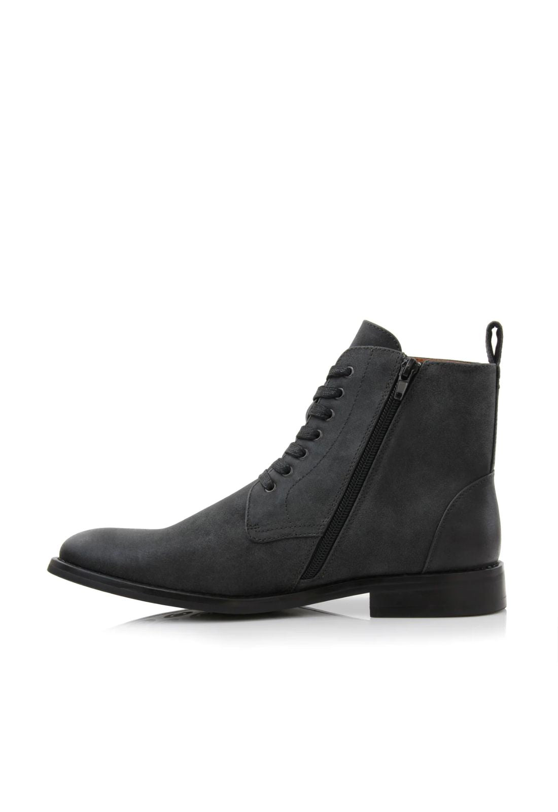 Men's Charcoal Suede Lace-Up Boot