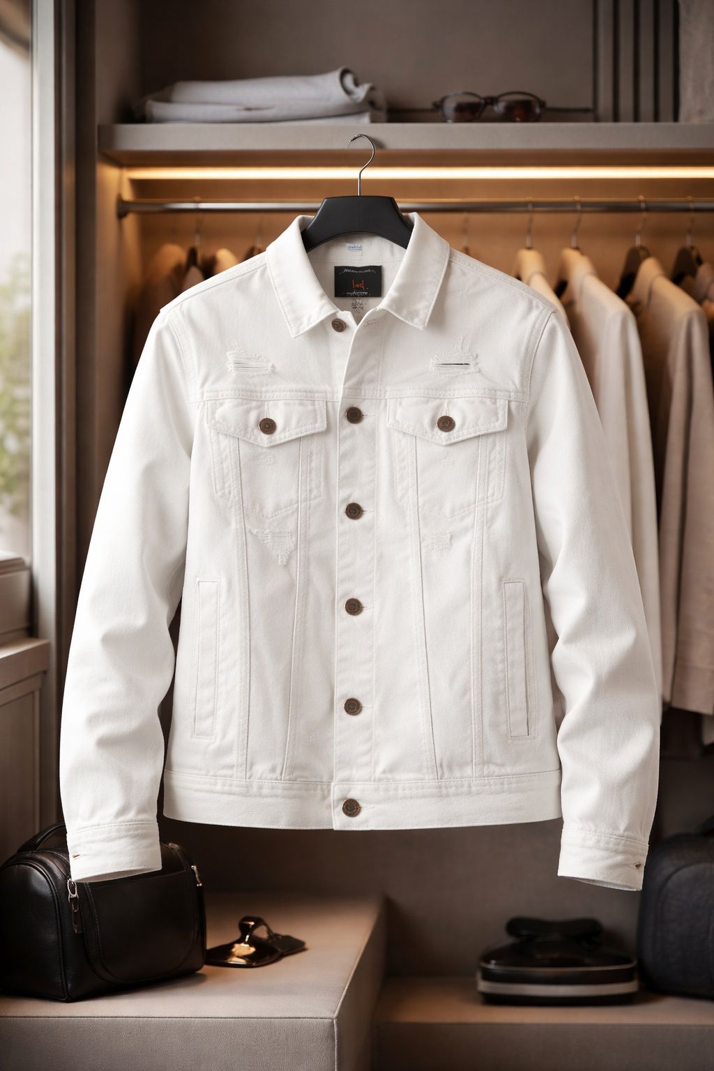 Men’s White Denim Jacket | JJays Clothing