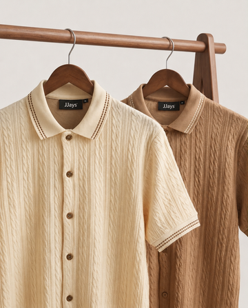 JJAYS Premium Textured Knit Polo Shirt Collection