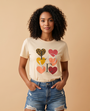 Women’s LOVE Heart Graphic T-Shirt – Casual Fashion Tee