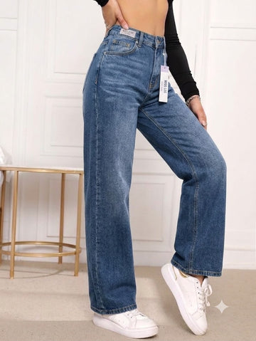 High-Waisted Relaxed Wide Leg Jeans