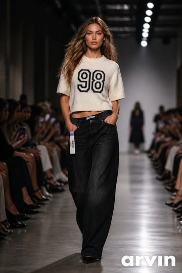 Women’s “98” Short Sleeve Knit Crop Sweater