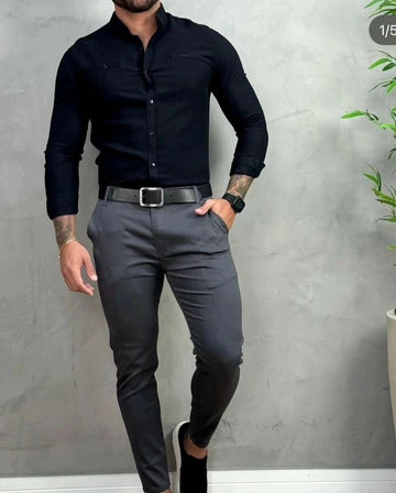 Men’s Slim Fit Stretch Dress Pants |Modern Tailored Fit