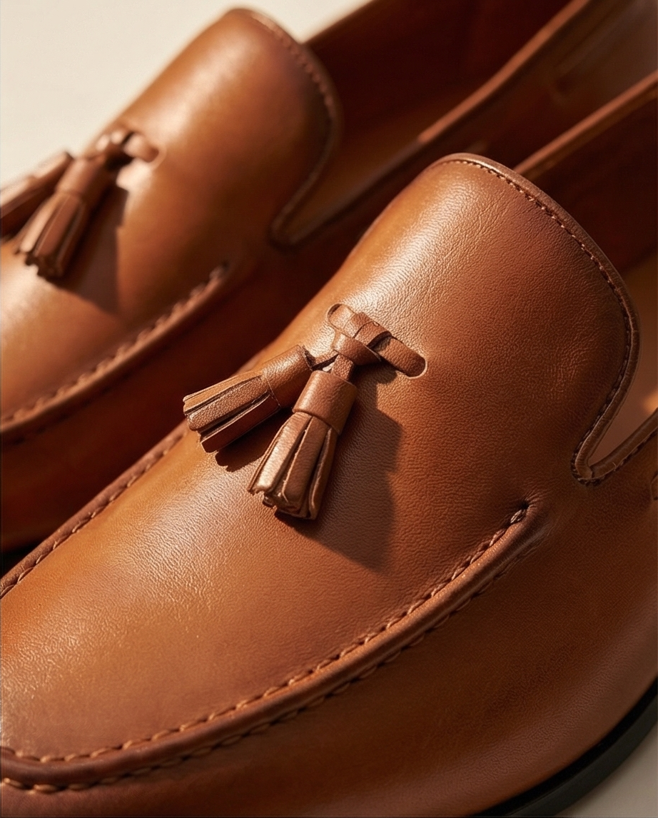 Men’s Brown Leather Tassel Loafers