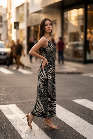 Midnight Tropical Maxi Dress
