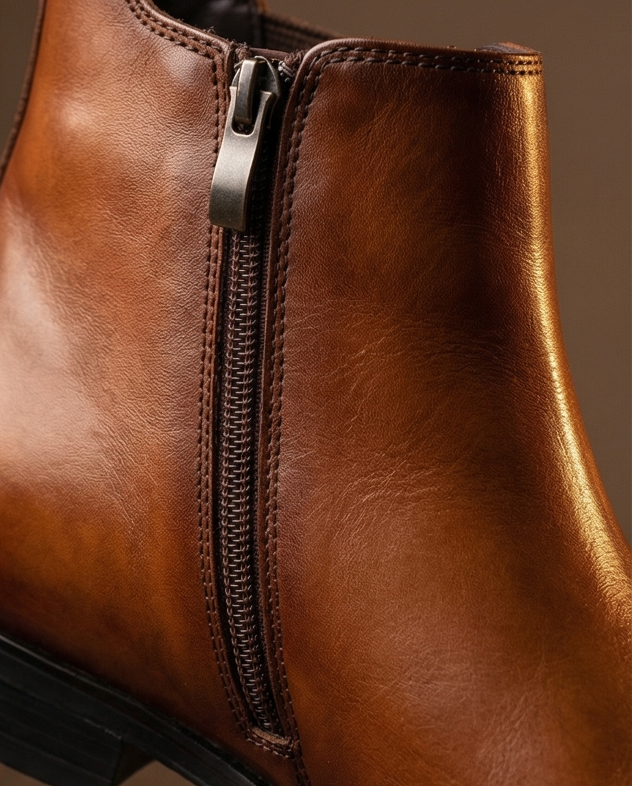Men’s Chelsea Boots Cognac Leather  – Classic Ankle Dress Boots