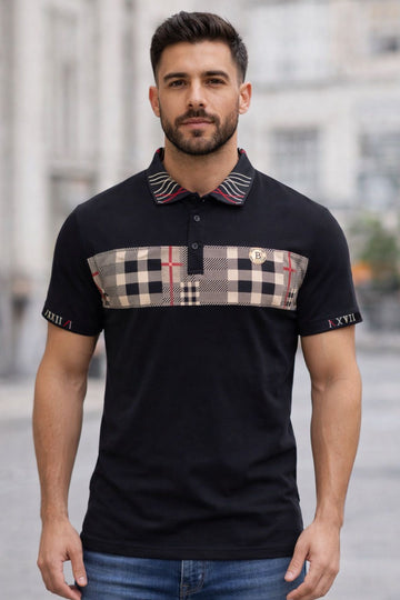 Men’s Black Designer Polo Shirt