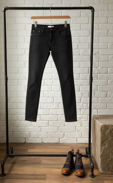 Black Charcoal Slim Fit Men's Jeans – Stretch Denim