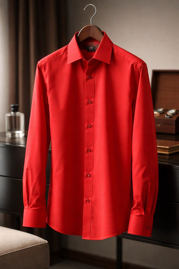 Men’s Premium Red Shirt – Elegant, Modern & Timeless