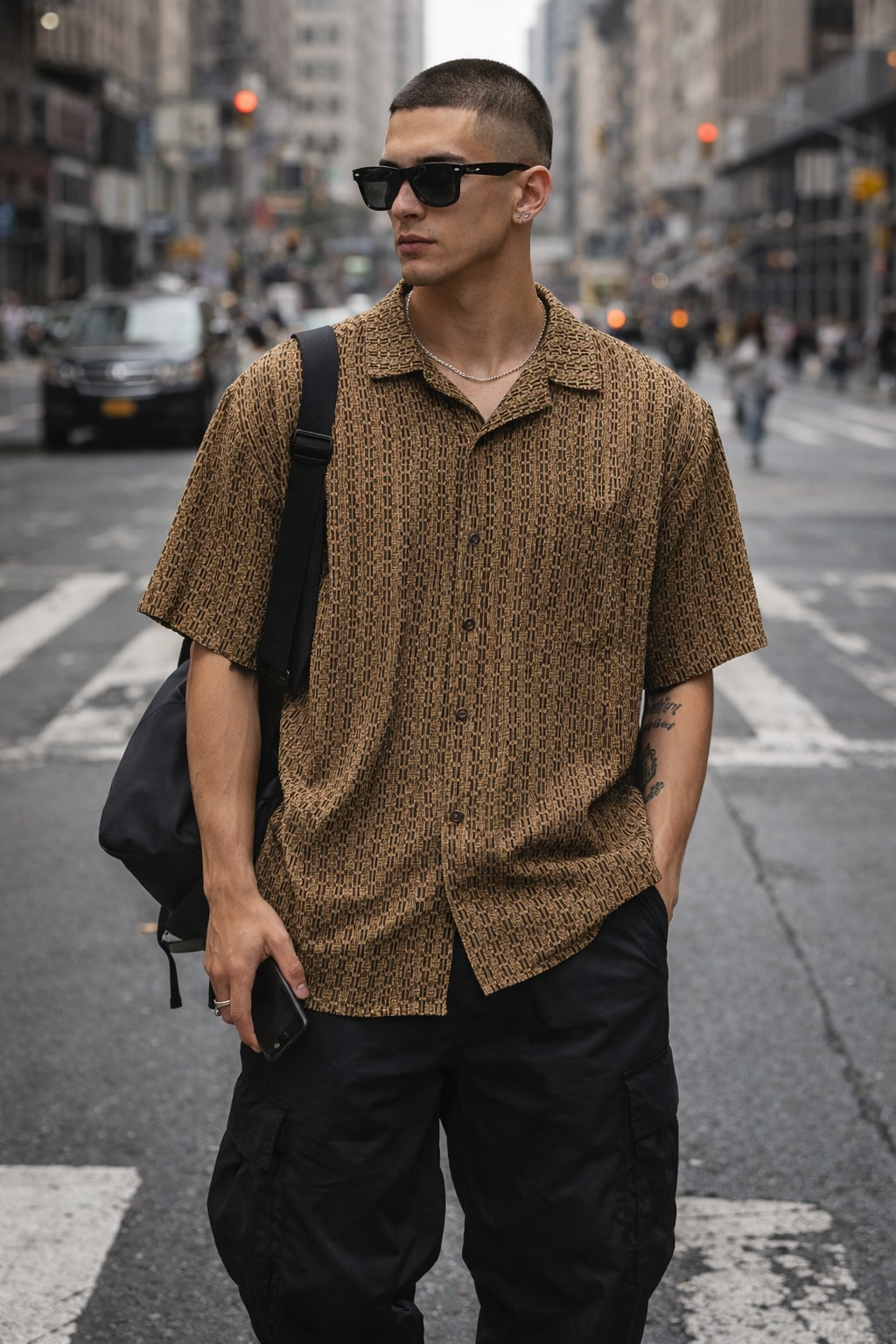 Men’s Patterned Short Sleeve Shirt